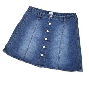Mossimo Supply Co Size 12 A-Line Medium Wash Button Jean Skirt